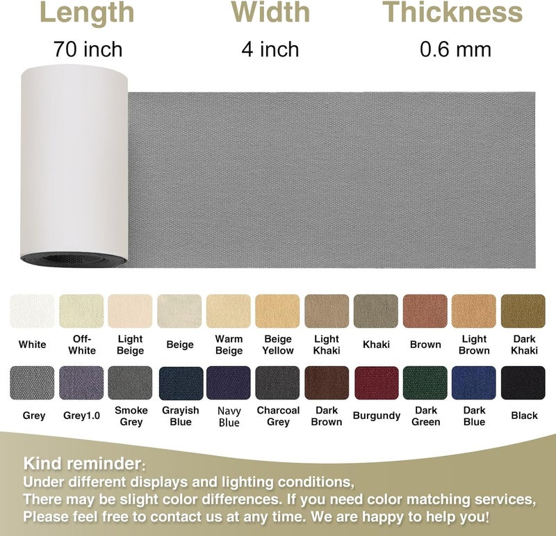 Gheeidau Canvas Repair Tape 4×70 Inch Waterproof Self-Adhesive Fabric Repair Patch for Repairing Boat Covers,Tents,Patio Umbrellas,Car Seats,Luggage,Sofas.(Smoky Grey) - Image 4